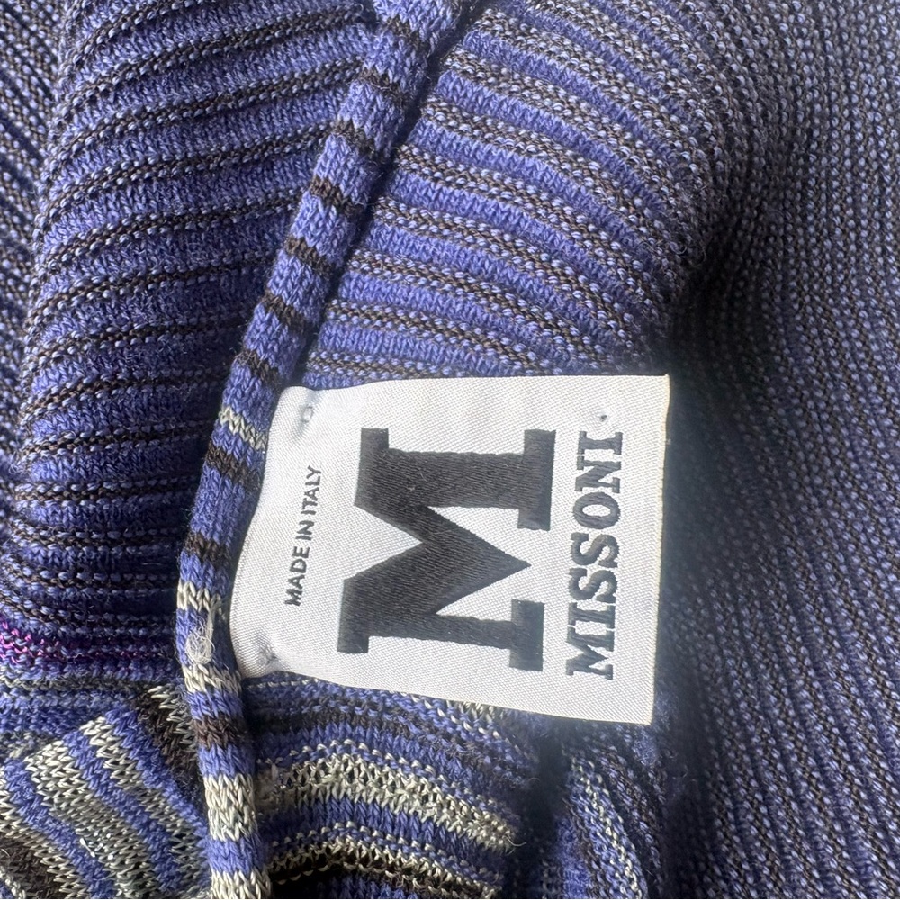 Missoni Purple, Blue and Gray Knit Scarf - Picture 2 of 5